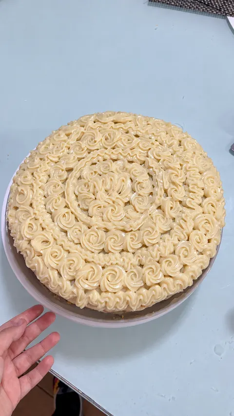 Bolo com rosetas preparado pela Letícia
